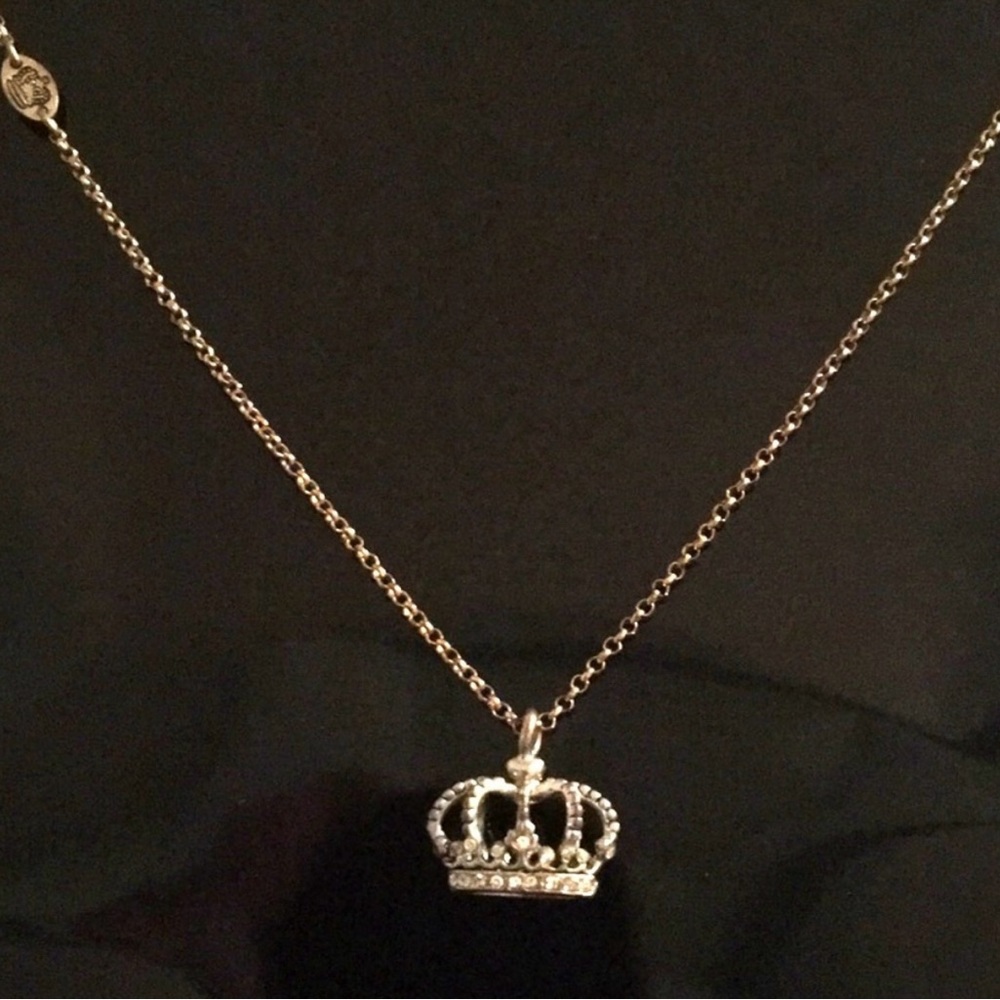 Juicy Couture Vintage Silver Crown Pendant Necklace